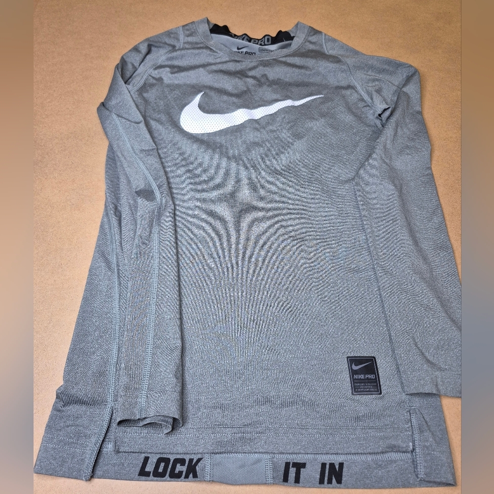Nike Gray Long Sleeve Dri-Fit Compression Shirt